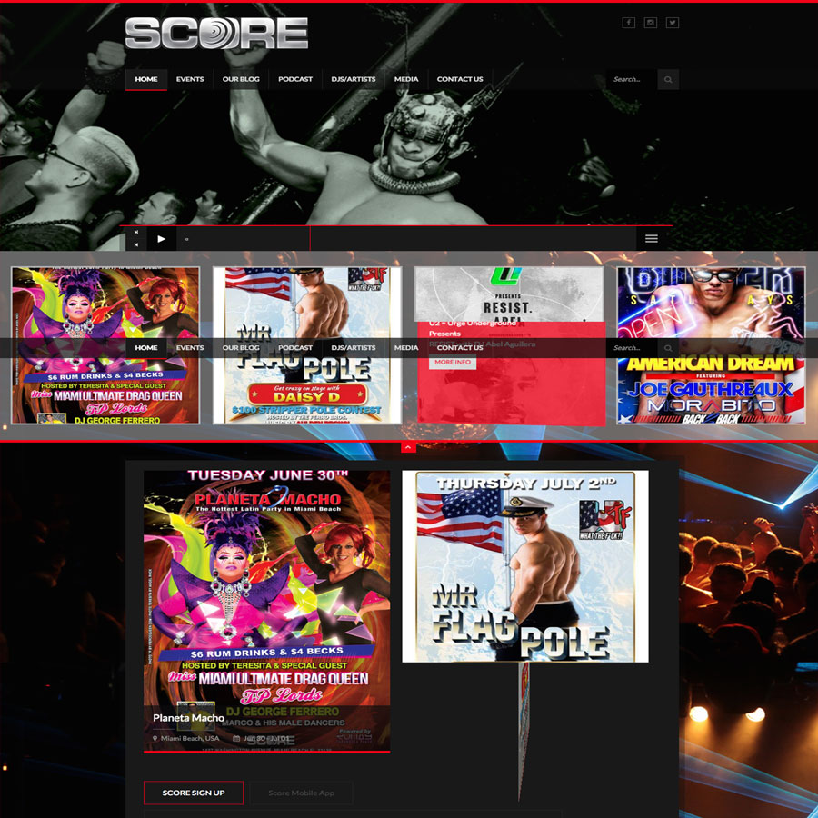 SCORE Nightclub Website